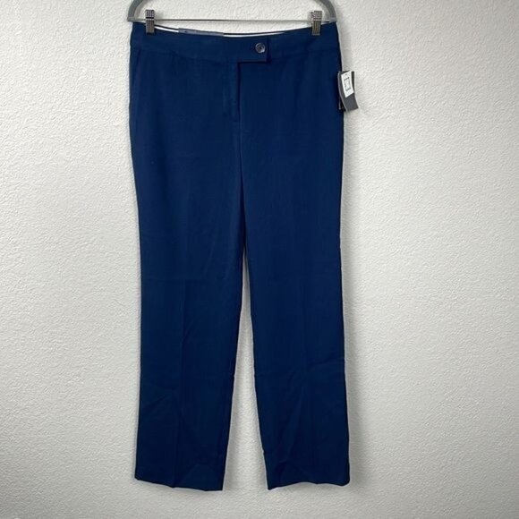 NWT Liz Claiborne Jackie Trouser Pants Navy Blue Career Office Corporate Sz 10 - Picture 1 of 12
